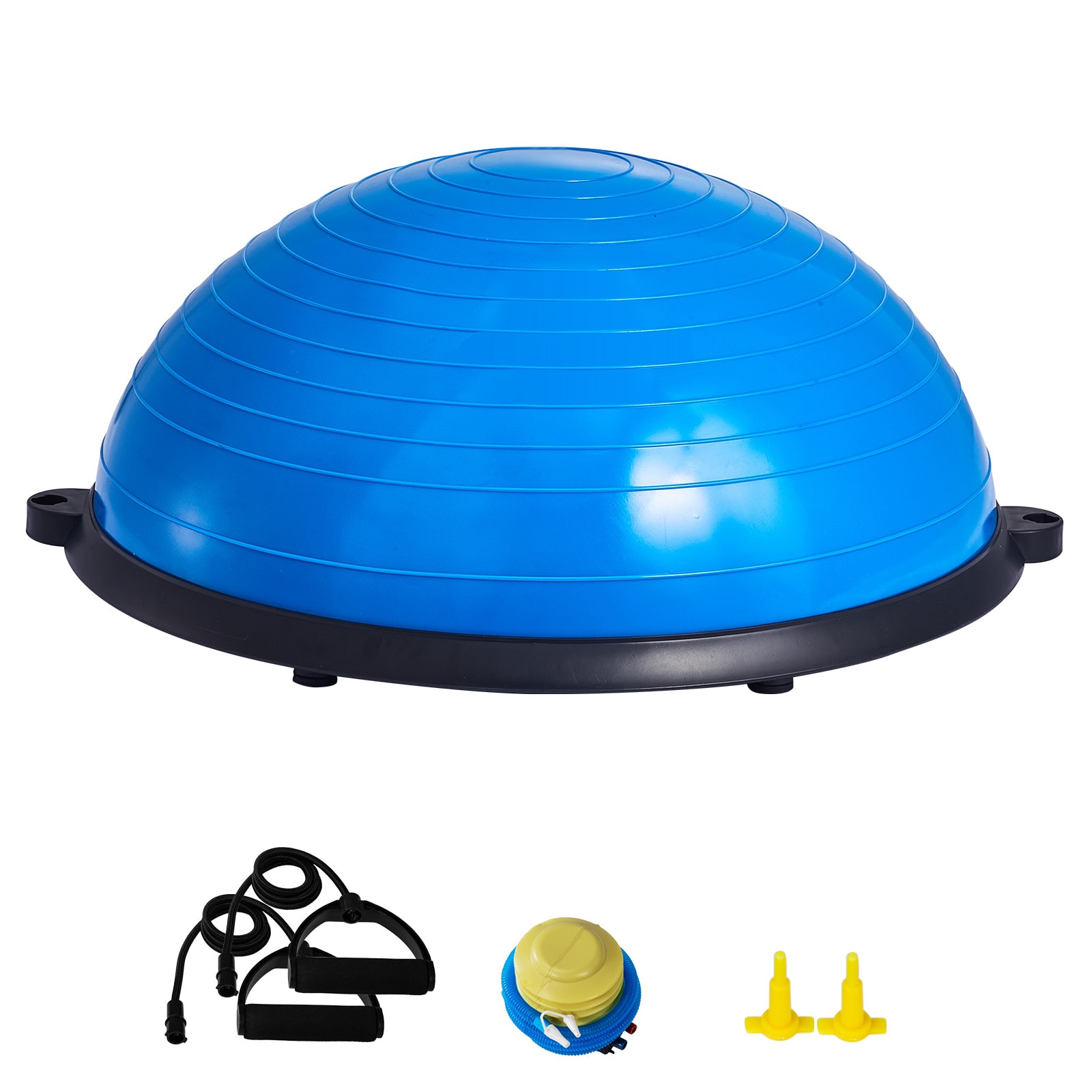 Half Balance Ball Trainer For Full Body Workout With Bands Blue_voghion.com